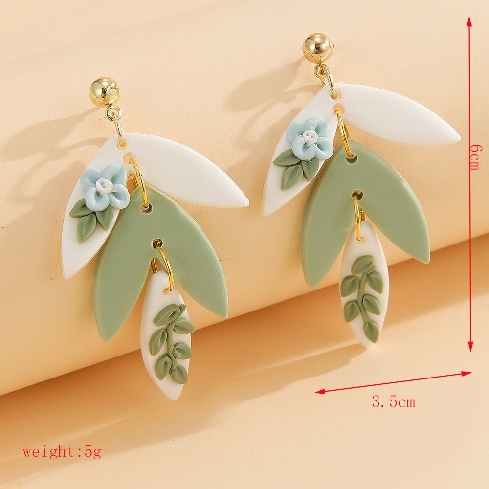 Handmade Floral Polymer Clay Earrings - Alba Vaga