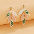 Handmade Soft Ceramic Leaf Flower Earrings - Alba Vaga