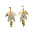 Handmade Soft Ceramic Leaf Flower Earrings - Alba Vaga