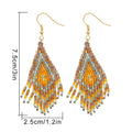 Handwoven Rice Bead Buckle Earrings – Light Luxury Summer Boho Jewelry - Alba Vaga