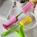 Tulip Cup Brush – Long Handle Removable Sponge Cleaning Tool for Glasses & Bottles - Alba Vaga