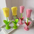Tulip Cup Brush – Long Handle Removable Sponge Cleaning Tool for Glasses & Bottles - Alba Vaga